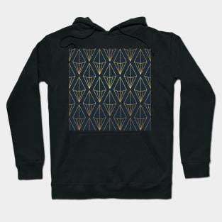 Gold & Navy Art Deco Pattern Hoodie